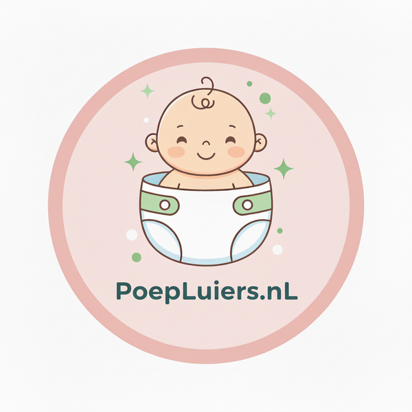 Baby Luiers Logo met blauwe achtergrond